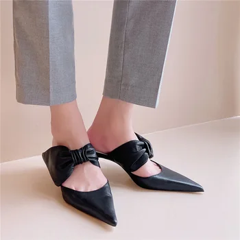 Prantsuse pikad vibu kõrged kontsad, muinasjutu stiilis kevad-suvel õhuke kanna sandaalid sexy mustad kingad