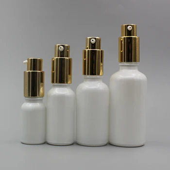 Hulgi tühi pearl white kosmeetika-pump pudel 20 ml klaas losjoon pumbaga pudel