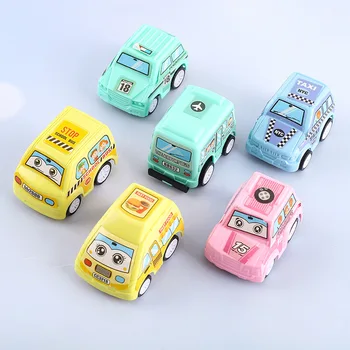 6tk/set Tõmba Tagasi Auto Set Mini, Inerts, Et Edendada Vanema-lapse Side Multi-värvi Kottidesse Cartoonsimulation Auto Mudel Mänguasi