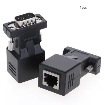 Praktiline Ethernet VGA Mees Naine Kuni RJ45 15 Pin-Network-Adapter Connector, LAN Extender Suure Jõudlusega