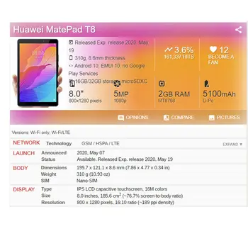 Näiteks Huawei MatePad MatePad T8 8.0 Juhul luuk Jaoks Funda Huawei Mate Pad T8 8 tolline KOB2 L09 kate