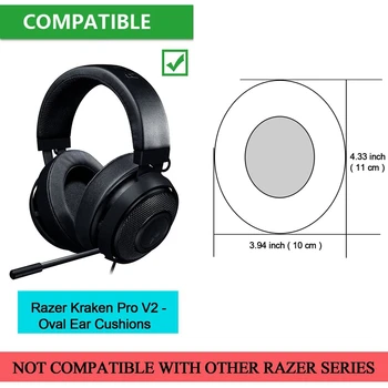 Top Deals 2 Tk Asendamine Mälu Vaht Kõrva Padjad Padi jaoks Razer Kraken Pro V2 Ovaalne Ear Kõrvaklappide