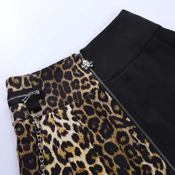 Suur-Waisted Seelik Y2k Vöö Seelikud Naiste 2021 Lukuga Naiste Plisseeritud Seelik Leopard Ruffles Naiste Riided korea Fashion Mini