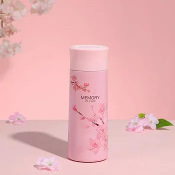 Loominguline Cherry Blossom Cup 304 Roostevabast Terasest Vaakum Pudel Termosed Lihtne Teha Paar Kruus Trummel Cup Puhkus Kingitus