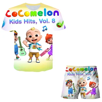 Poiss Baby T-särk Cute Cartoon Cocomelon T-särk Seatud Laste Riiete Komplekt-T-särk, lühikesed Püksid Tüdrukud Poiste Riideid Püksid Komplekt