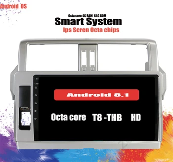 10.1 tolline 6+128G Okta Core Android 10.0 Auto DVD Mängija Toyota Prado 150 LC150 GPS-15 - 2017 raadionavigatsioon juhtseade