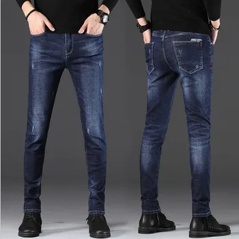 Meeste sügis-uued slim teksad korea venitada vabaaja straight meeste püksid noorte Retuusid mitmekülgne püksid