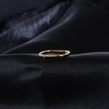 ZEMO 925 Sterling Kiip Ringi Tüdrukud Naiste Eriline Disain Ruut, Ring Kulla Värvi Lihtne Minimalism Pool Pulm Ehteid