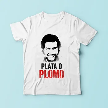 Plata o plomo disain t-särk meestele JOLLYPEACH BRÄNDI 2018 uued valged vabaaja pluss suurus tshirt homme Narcos Pablo Escobar tee särk