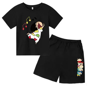 2021 Beebi Poiss Lapse Lühikeste varrukatega T-särk Suvel Girl Riietus Ülikond Cartoon Pastell Shinchan 2-töö Laste Spordi Ülikond