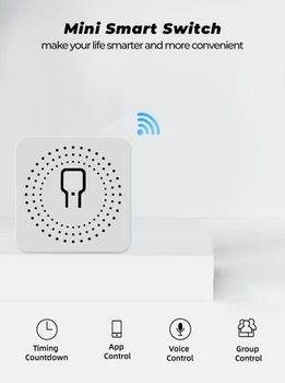 10A/16A Mini Smart Switch Toetab 2-Tee-Kontrolli Wifi DIY Targa Kodu Automaatika Moodul Töötab Alexa Google Kodu