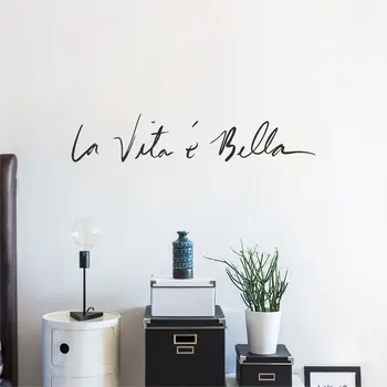 Itaalia Kõnekäänd Lause Art Vinyl Seina Kleebised Office Tuba Uuringu Magamistoaga Kodu Kaunistamiseks Kleebis Müüri Seina Decal Decor