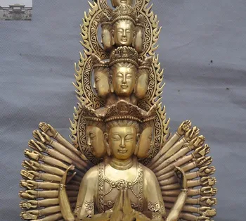 Jõulud Hiina Tempel Messing Vask Bodhisattva Avalokitesvara Guanyin Kwan-yini Kuju Uus Aasta