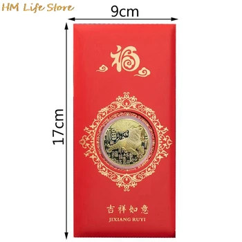 Punane-Paketid, Hiina Punane Õnnelik Ümbrikud Raha Kotid Cartoon Ümbriku Pulmas Hiina Uue Aasta Kingitused Koos 4cm Tiiger Mündi