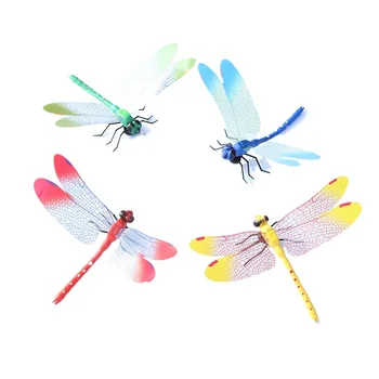 DIY 10 TK 14CM 3D simulatsiooni dragonfly aia kaunistamiseks väljas rõdu potid hoovis teenetemärkide Värviline, PVC 2020