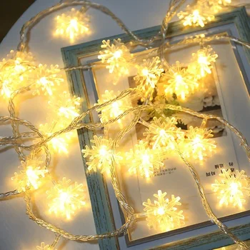 LED Vanik Puhkus Lumehelbed String Haldjas Tuled Aku Jõul Rippuvad Kaunistused Jõulupuu Pool Home Decor