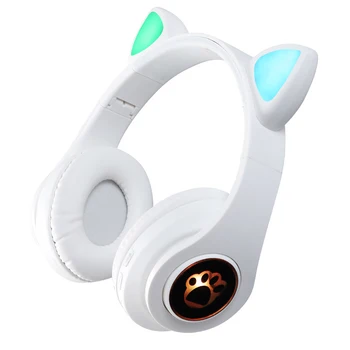 Kass Kõrva Traadita Muusika Stereo Bluetooth-ühilduva 5.0 Peakomplekt Peakomplekt Koos LED Valgus, Mikrofon, PC, Sülearvuti, Mobiiltelefoni