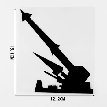 YJZT 15.1 X 12.2 CM Mood Vinüül Decal Disain Võitleja Rakettide Isiksuse Creative AUTO KLEEBIS MUST / Hõbe 20C-0108