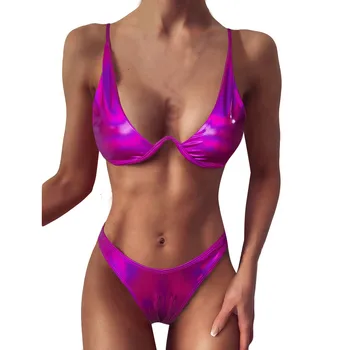 Seksikas Micro Bikini 2020 Uued Lakknahast Nähtamatu Camisole Sidemega Ujuda Masti Thong Bikinis Set Supelrõivad Naiste Ujumistrikoo Biquini