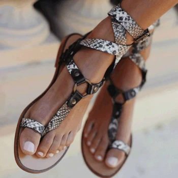 Naiste Gladiaator Sandaalid Suvel 2020 Platvorm Korter Risti Lips Metallist Rõngas Pahkluu Rihm Mood Beach Daamid Kingad Zapatos De Mujer