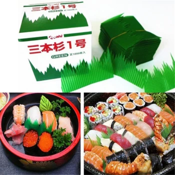 1000pcs /Kast Rohelised Lehed, mis on Jaapani Toit, Sushi Teenetemärgi Sushi Lehed, Rohi Loominguline Plastist Lehed Sashimi Decor Vahendid