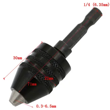 0.3-6.5 mm Hex Varre Võtmeta avamis-ja Padrunid Adapter Drill Bit Kiire Muutus Juhi Hex Varre Adapter Converter Kuusnurkne Käepide CD