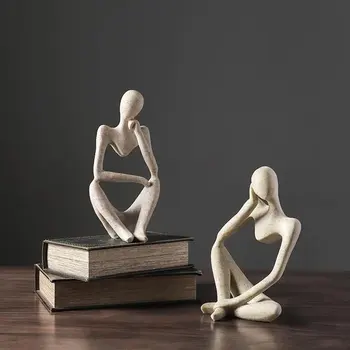 Põhjamaade Abstraktne Mõtleja Kuju Vaik Figuriin Office-Kodu Kaunistamiseks Desktop Decor Käsitöö, Käsitöö, Skulptuur Moodsa Kunsti