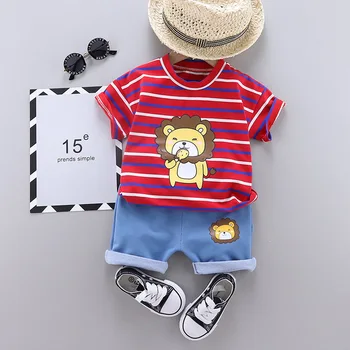Baby Poiste Riided Set Suvel Lõvi T-särk, lühikesed Püksid 2TK Puuvill Sport Ülikond Sünnipäeva Kostüüm Lapsed teise lapse-Lapsed Riided Komplekti
