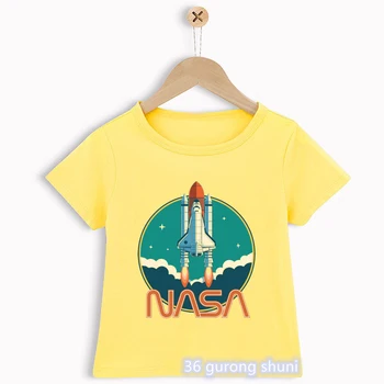 Moe uus noorte tshirts kosmoselaev graafilise trüki-poisid, t-särgid naljakas laste tshirt kollane särk tumblr tops dropshipping
