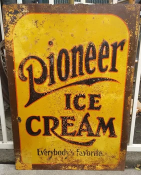 Vintage antiik Pioneer jäätis tina märk