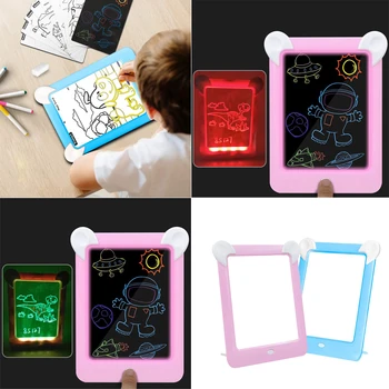 LED Helendav joonestuslaud Graffiti Doodle Drawing Tablet, Lapsed, Haridus Mänguasjad