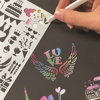 6tk DIY Laste Värvimine Dinosaur Panda Bear Mall Muster Šabloonid Sobiks Kid Maali Alguses Laste Hariduslik Mänguasi Kingitus