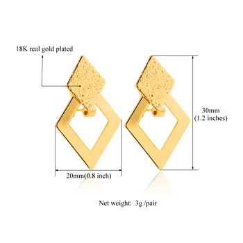 Uus Punkt Klassikaline Kõrvarõngad Brändi Kollase Kulla Värvi Geomeetriline Disain Fashion Tilk Kõrvarõngad Naistele E351