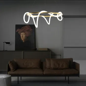 Kaasaegne minimalistlik joon, elutuba söögituba lamp minimalistliku muusikalise märkus led-lühter loominguline magamistuba rippuvad lambid
