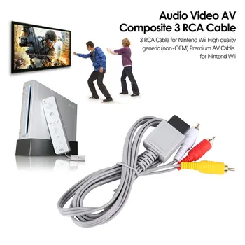 1.8 meetri kullatud AV Audio-Video Composite 3 RCA Kaabel Nintend Wii