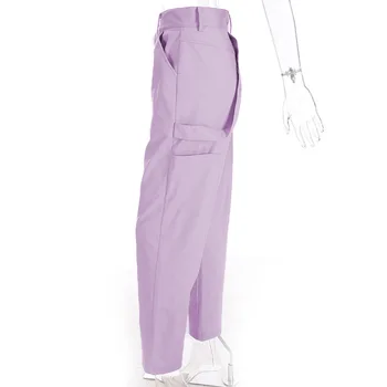 Naiste Lilla Püksid Naiste 2020 Jokers Daamid Püksid Kõrge Vöökoht Naiste Püksid Streetwear Lasti Femme Täispikk Tasuta Shipping