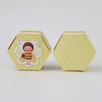 50TK/PALJU Little bee disain Kuusnurk pulmapidu Paber Candy Kasti Baby Shower Kingitus Kastid Sünnipäeva Decor Lapsed Soosib