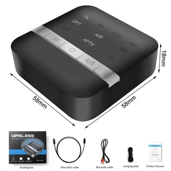 2 In 1 Juhtmevaba Bluetooth 5.0 Saatja-Vastuvõtja Mini AptX HD Madal Latentsus Muusika CSR8675 TV PC Audio Traadita Adapter