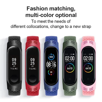 140mm Käepaela Eest Xiaomi Mi Bänd/3/4/5 Smartwatch Nailonist Punutud Käevõru Multi-värviline Pehme Käepaela Kootud Smart Tarvikud