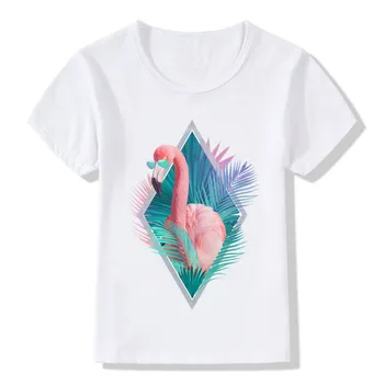 2020 Laste Roosa Flamingolased Eksootiliste Lindude T-Särgid Tüdrukud Poisid Suvel Tops Kids Lühikesed Varrukad Vintage Riided Baby T-särk