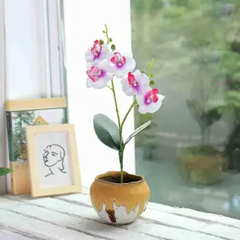 Kunstlik Tehis-Lill, Orhidee Phalaenopsis Siidist Lille Kimp Phalaenopsis DIY Pulm Kodu Kaunistamiseks tehislilled