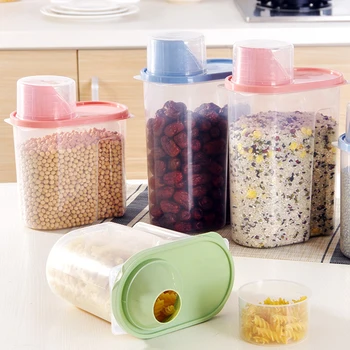 Teravilja Dispenser Toidu Mahutid Õhukindlas pakendis Kuivas Plastikust Mahutid Cereals riisijahu Suupisted, Suhkru-Tank