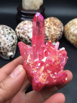 168g looduslik roosa kristall Kivi klastri ilus sinine aura ingel quartz crystal klastri reiki tervendav