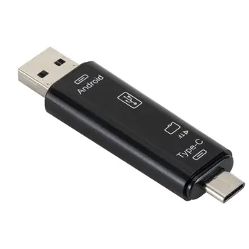 5 in 1 USB 3.0 Tüüp C / USB / Micro-USB SD TF Mälukaardi Lugeja OTG Adapteri Ühenduspesa kiire Mälukaardi Lugeja