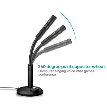 360°pöörlev USB Mikrofon Osutage Heli Pikap Kujundus Intelligentne Müra Vähendamise Lihtne Teha Arvuti Mikrofon