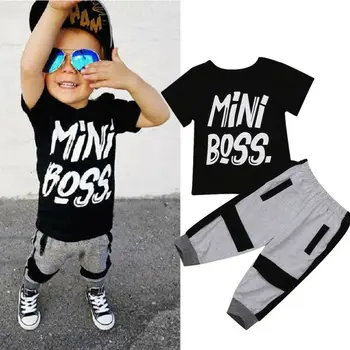 Teise lapse juhuslik Lapsed Baby Boy T-särk Topid Püksid 2tk Varustus, Komplekti Riideid 1-6T