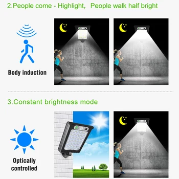 Veranda Päikese Valgus Inimese Keha Infrapuna Lamp Solar Powered LED/COB Seina Veerus Õue Outdoor Lamp Kaunistamiseks