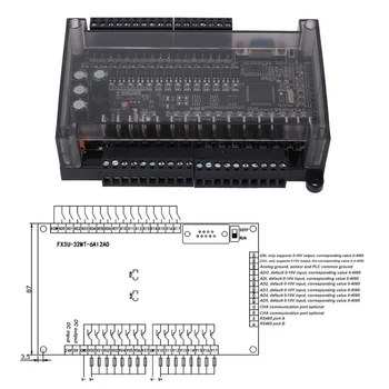 Industrial Control Board PLC DC24V Programmeeritav Loogiline Kontroller Toetab 485 VÕIB 3U-32MT Industrial Control Module Must