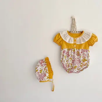 Koodykids Uus Summer Baby Girl Bodysuits Väikelapse Tüdruk Varustus Õie Sipukad Riided Vintage Stiilis Puuvillane Beebi Tüdruku Riided