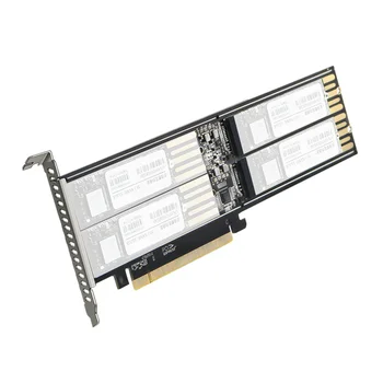 M. 2 PCIE Ärkaja X16 Adapter, Mälukaart 4-Ketta Liides 32Gbps Laiendamise Kaart NVME M Key/B+M Võti 2230/2242/2260/2280/22110 SSD